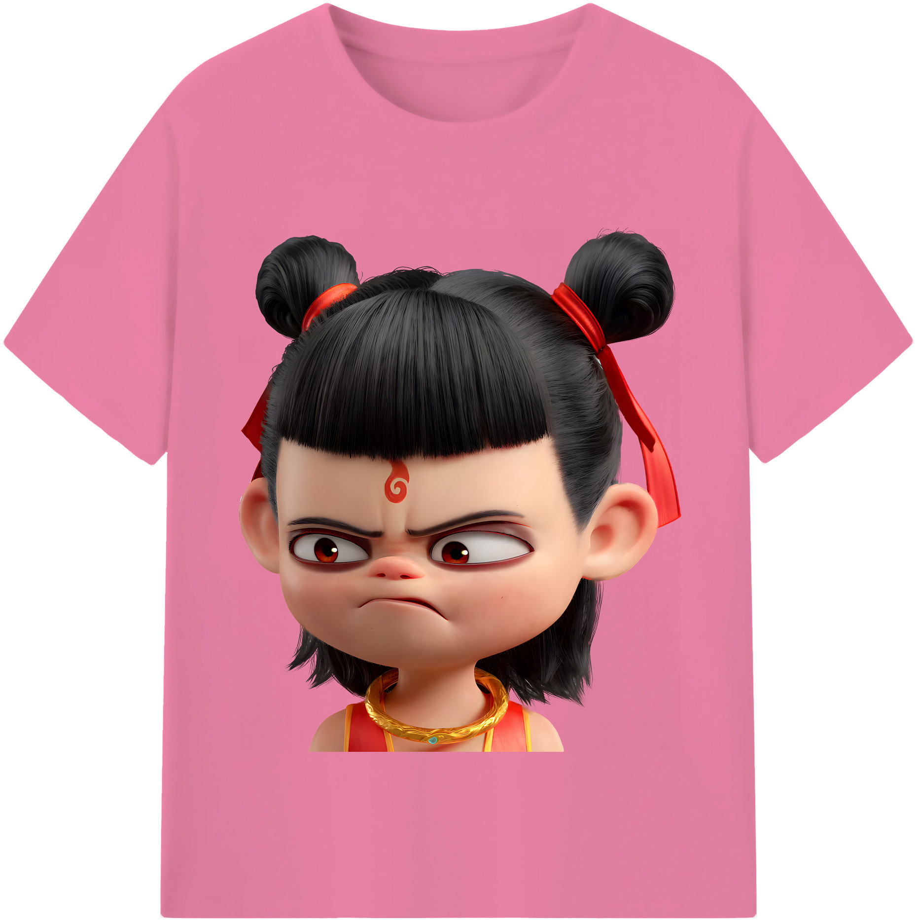 （画像用） Ne Zha 2 ナタ 魔童の大暴れ 綿100％半袖Tシャツ（フロントプリント）